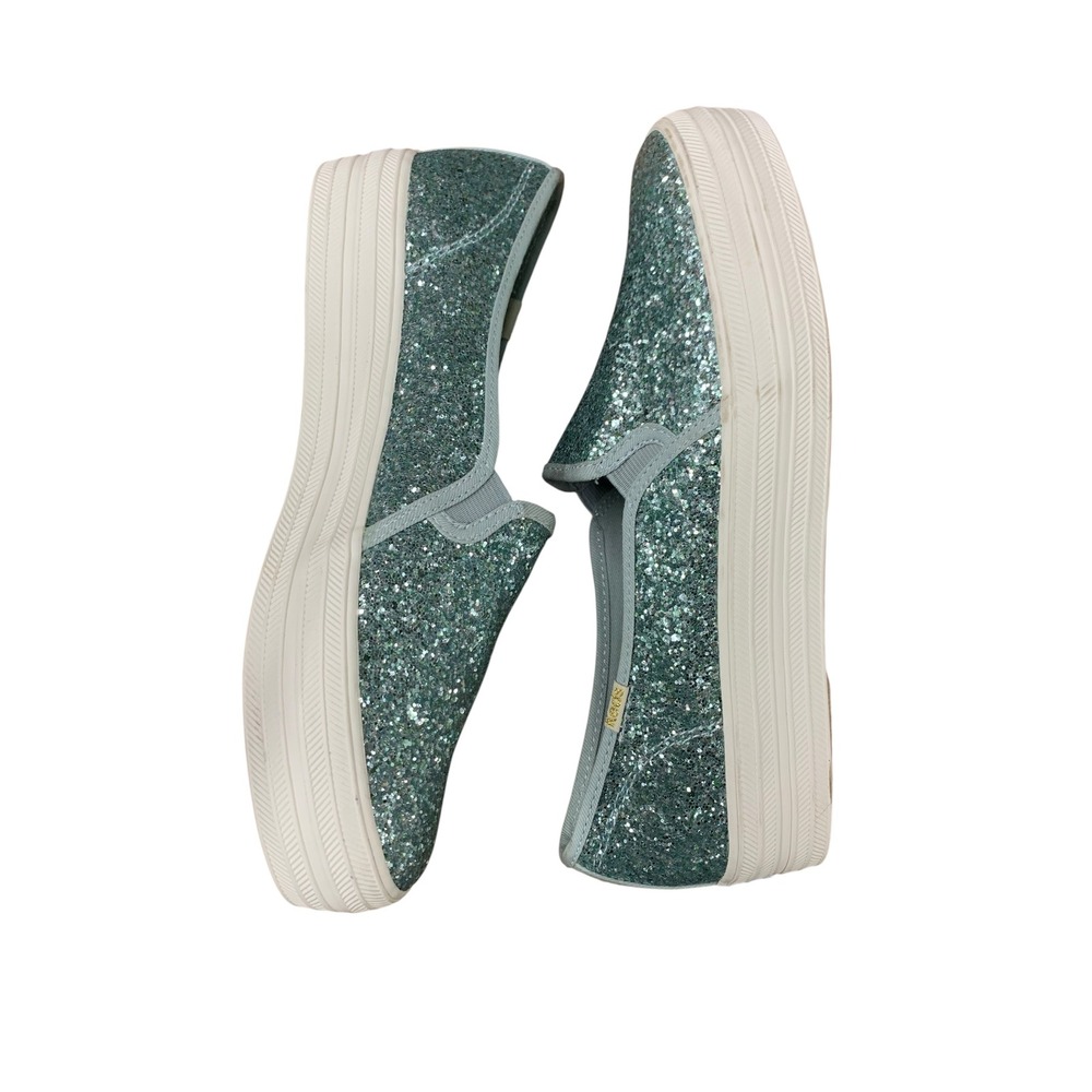 Keds for Kate Spade New York Double Decker Glitter Slip On Sneakers Blue SZ 9 - Picture 4 of 10